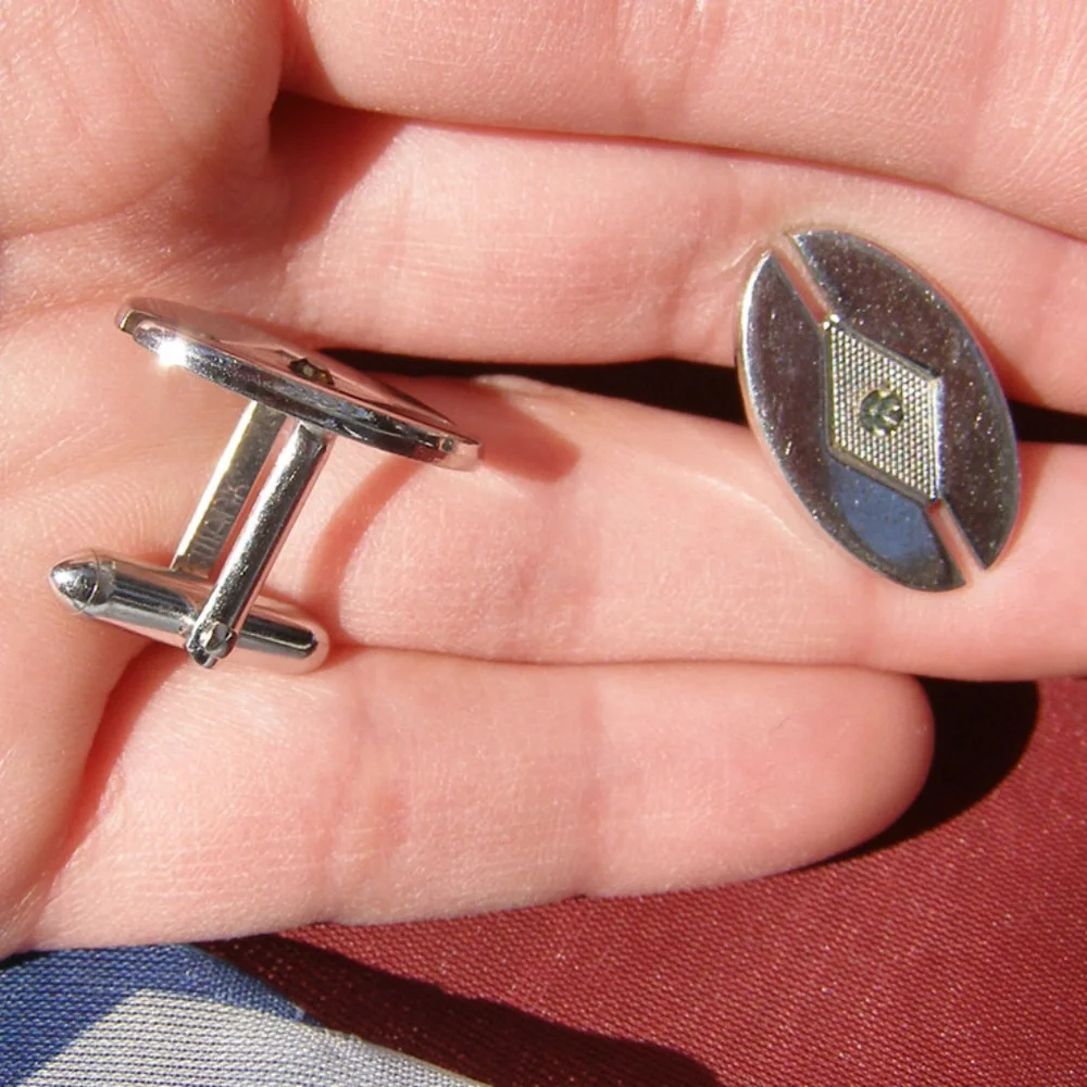Vintage men's Swank Cufflinks Silvertone EUC